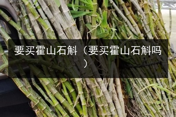 要买霍山石斛(要买霍山石斛吗)