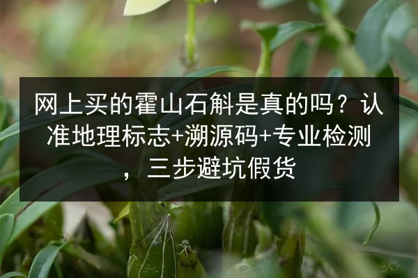 网上买的霍山石斛是真的吗?认准地理标志+溯源码+专业检测,三步避坑假货