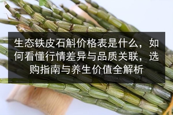 生态铁皮石斛价格表是什么,如何看懂行情差异与品质关联,选购指南与养生价值全解析