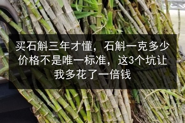 买石斛三年才懂,石斛一克多少价格不是唯一标准,这3个坑让我多花了一倍钱